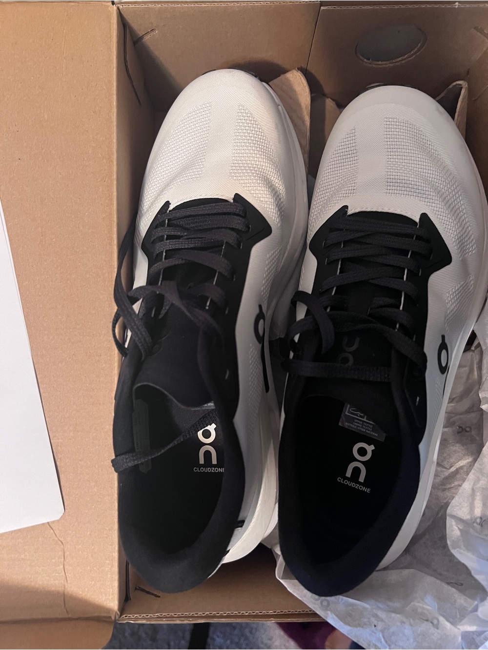 On Running cloud zone White and Black womens  Athletic Running Shoes